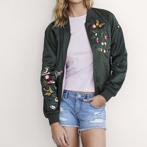 Express Karlie Kloss Satin Reversible Bomber